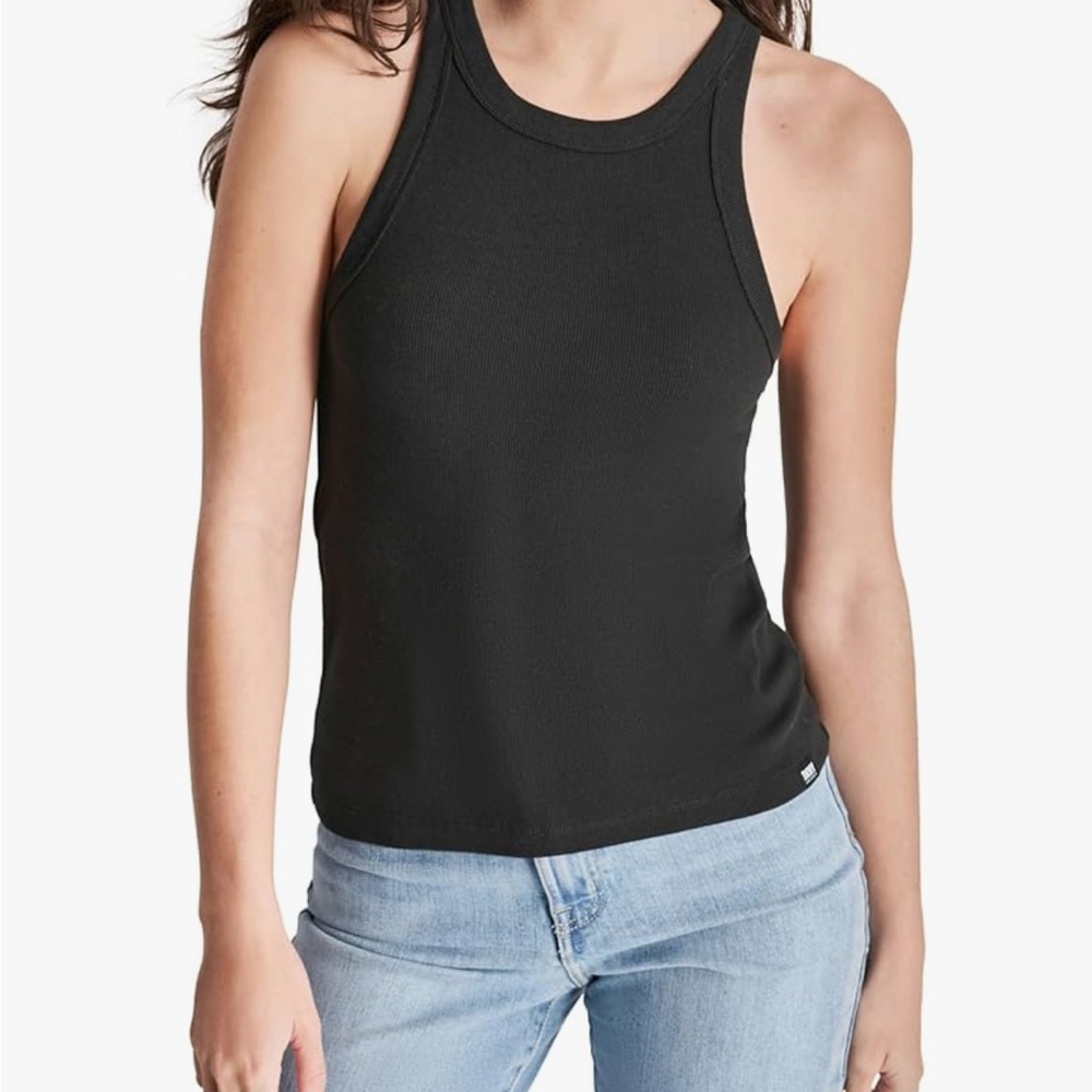 DKNY Jeans Ribbed Tank Top – Black | NWT | Size L